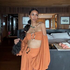 michael costello x revolve blair crop top + maxi skirt set